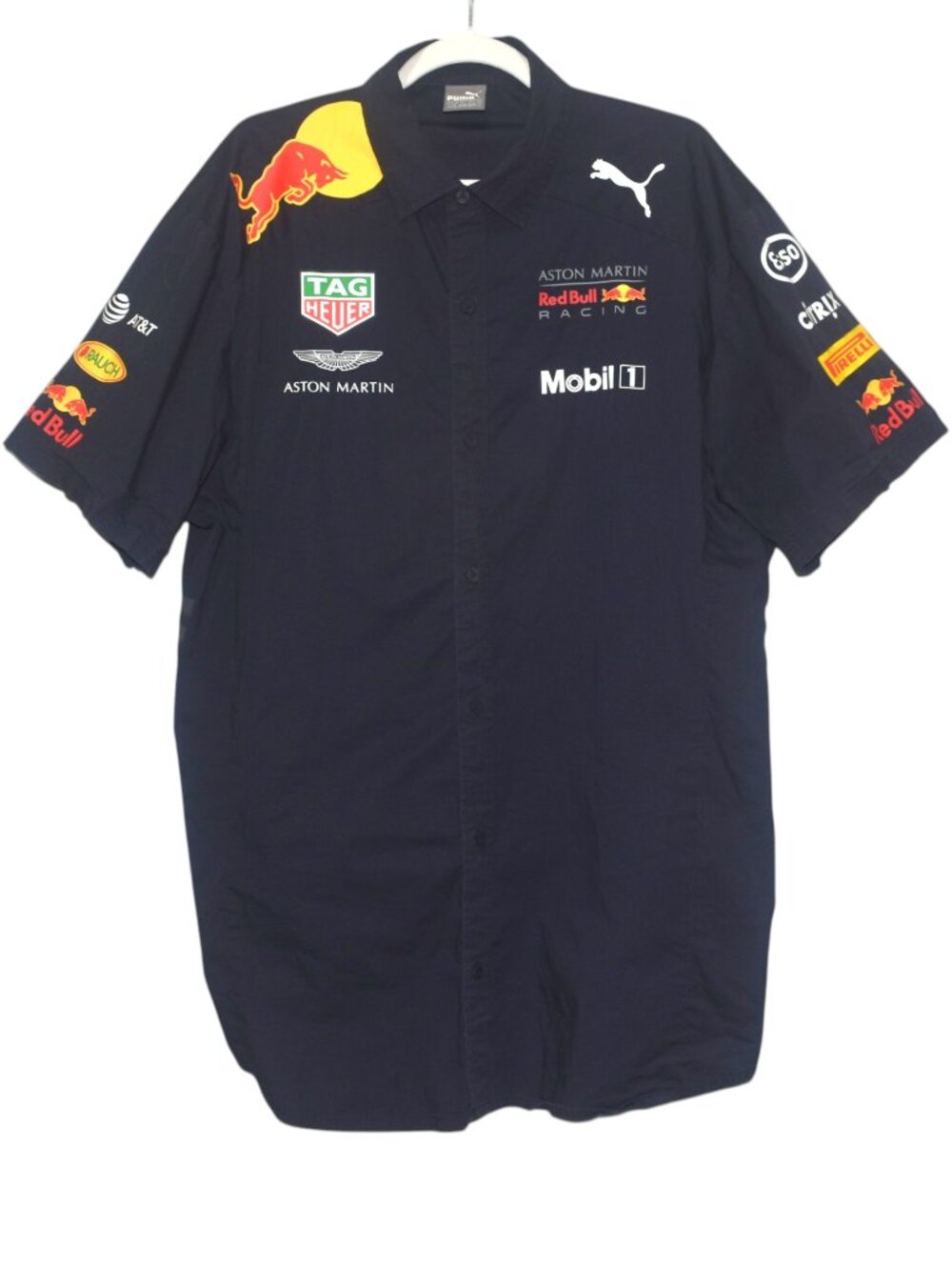Puma Aston Martin Red Bull Racing F1 Team Shirt XL 2018 Button Mobil 1 TAG Heuer